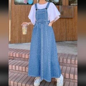 Shein Stylish Blue Denim Overall Dress